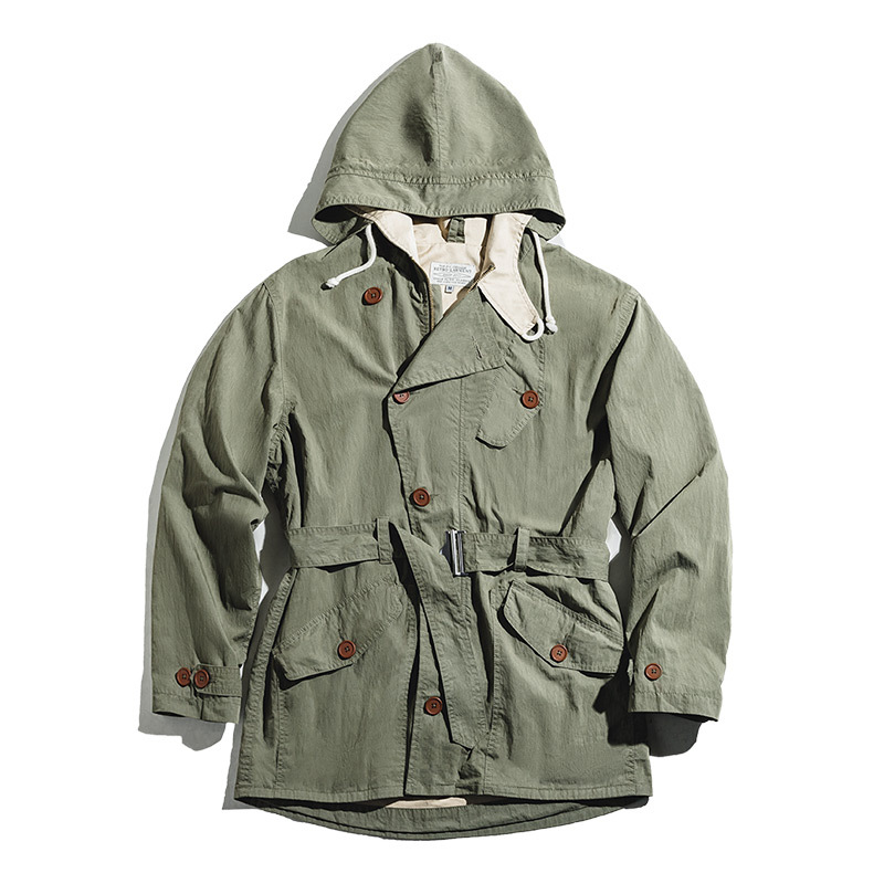 美式复古二战英军连帽地勤风衣中长raf空军风衣