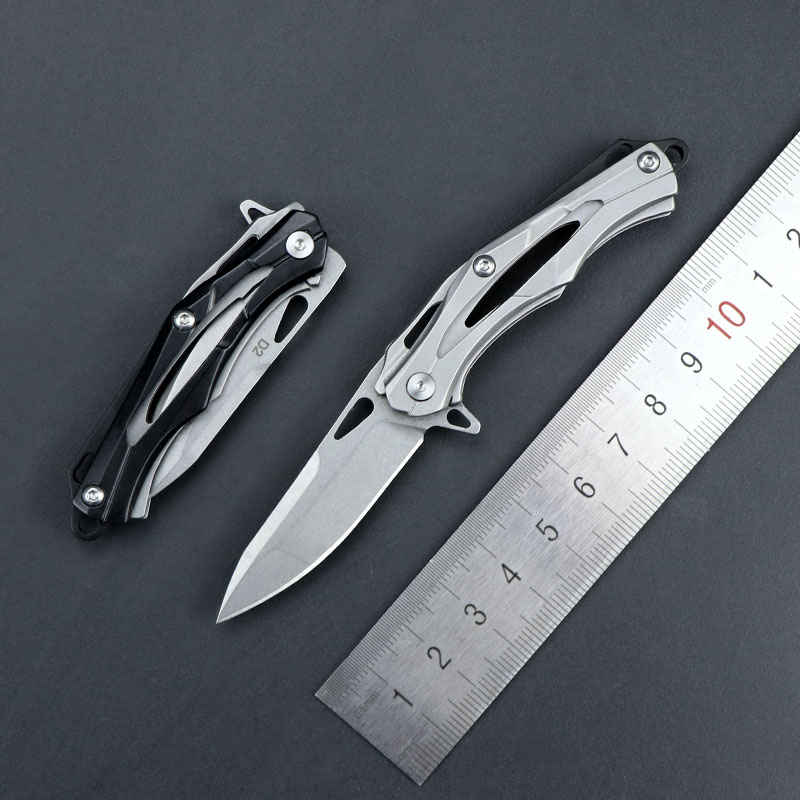 d2钢创意小刀户外旅行便携小折叠刀时尚高硬度轴承小号迷你钥匙刀