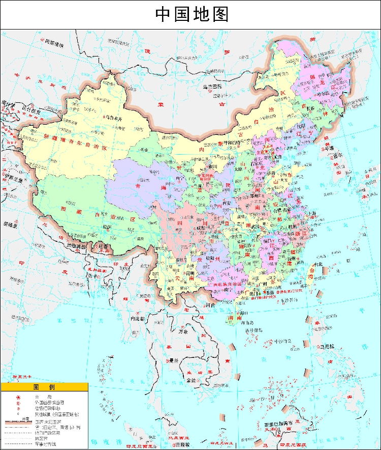 中国地图竖版设计素材源文件地级矢量图随意放大清晰度cdr商务服务