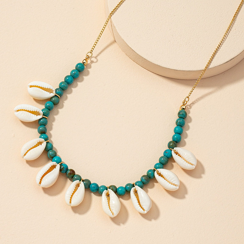 饰品欧美新款流行1条石头贝壳项链跨境时尚项链