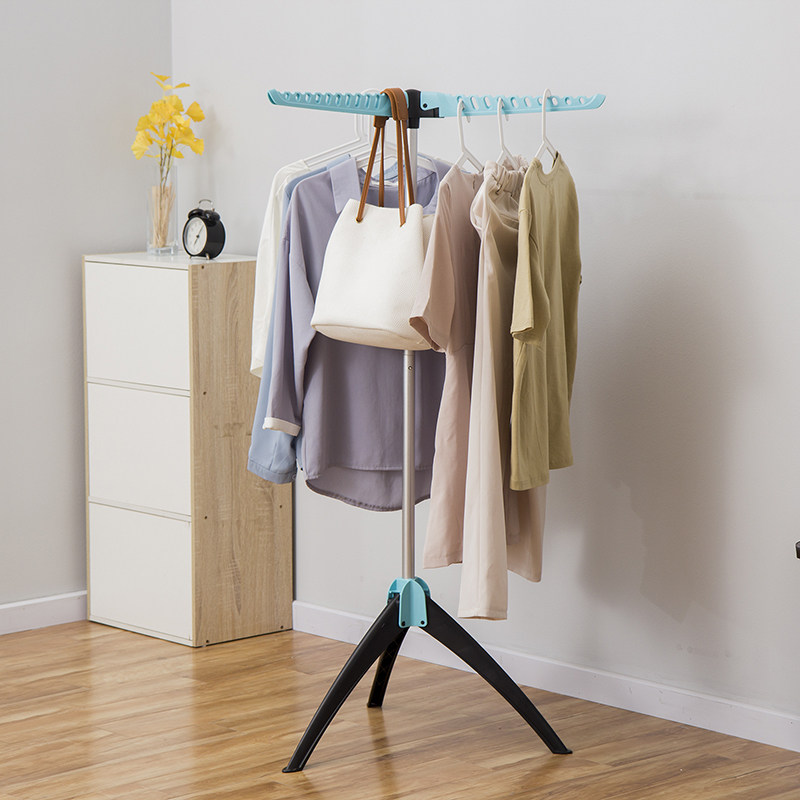 欧润哲可折叠家用三脚晾衣架简易落地挂衣架室内室外晒衣架子
