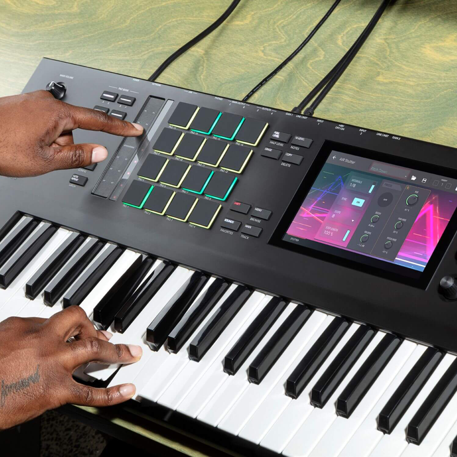 akaimpckey61midi键盘合成器一体机工作站打击配重midi键盘