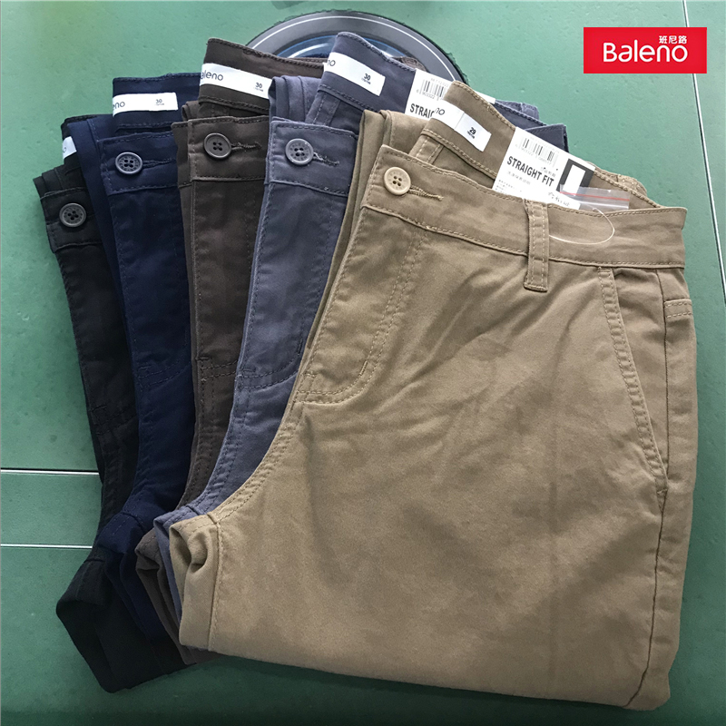 Baleno班尼路男装休闲裤青年商务休闲舒适纯棉长裤港风布裤男裤子
