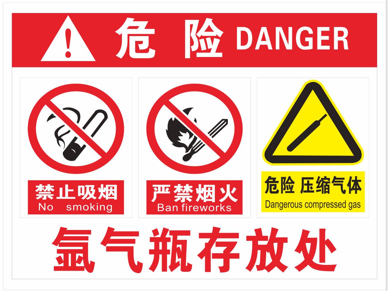 医院氮气提示存放处气瓶二氧化碳氦气氩气氢气乙炔标志牌