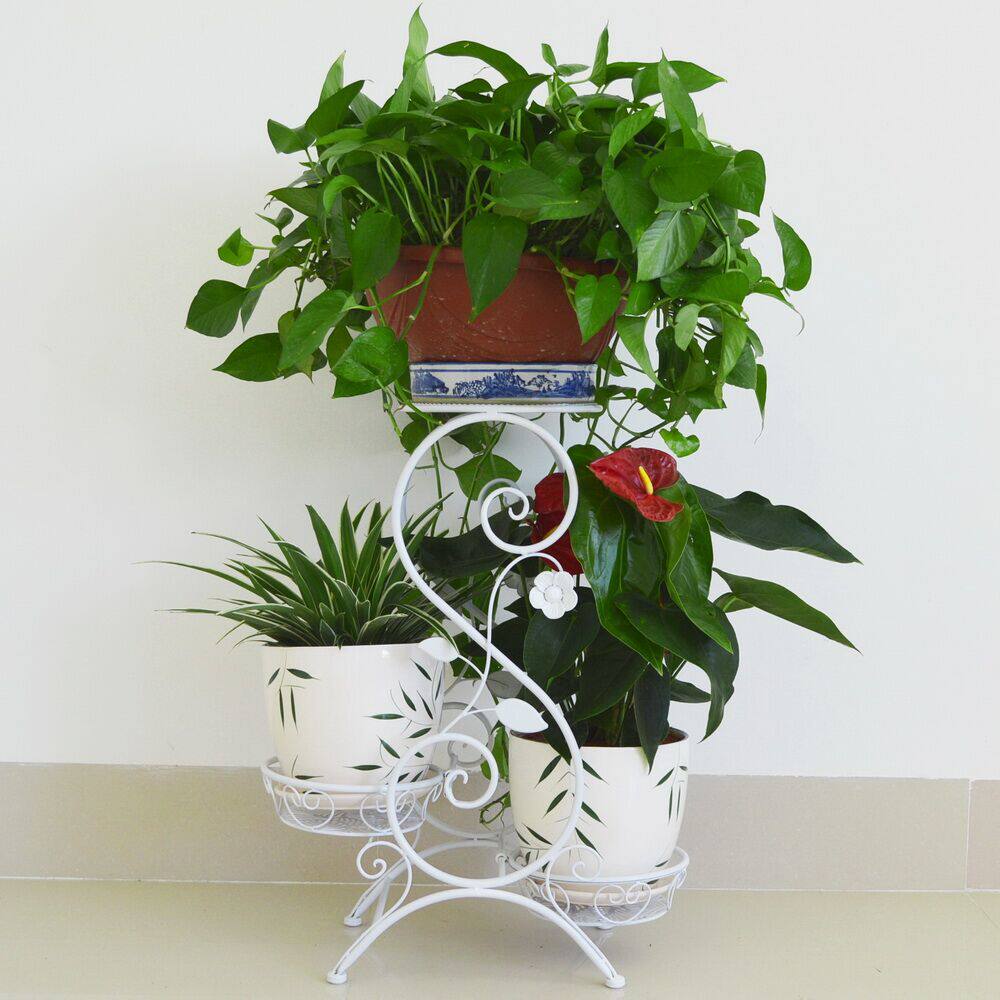 花架铁艺落地式客厅花盆架子多层户外盆景欧式花架