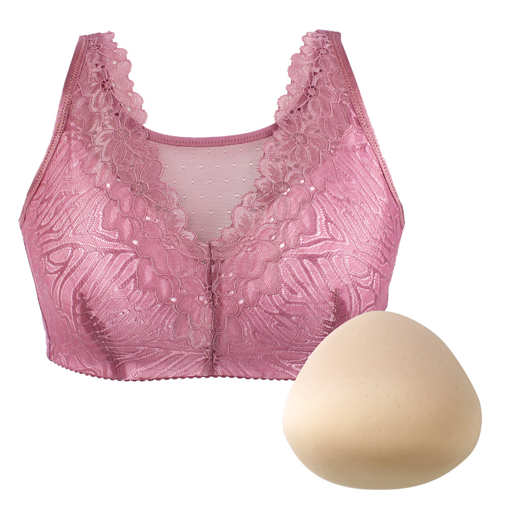 套装钢圈义乳文胸二合一乳房三角术后专用海绵文胸