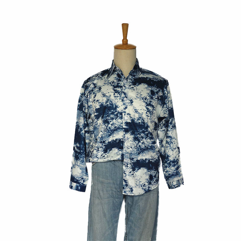 出租复古男女青年长袖花衬衫80年代怀旧港风大哥服装影视表演服装