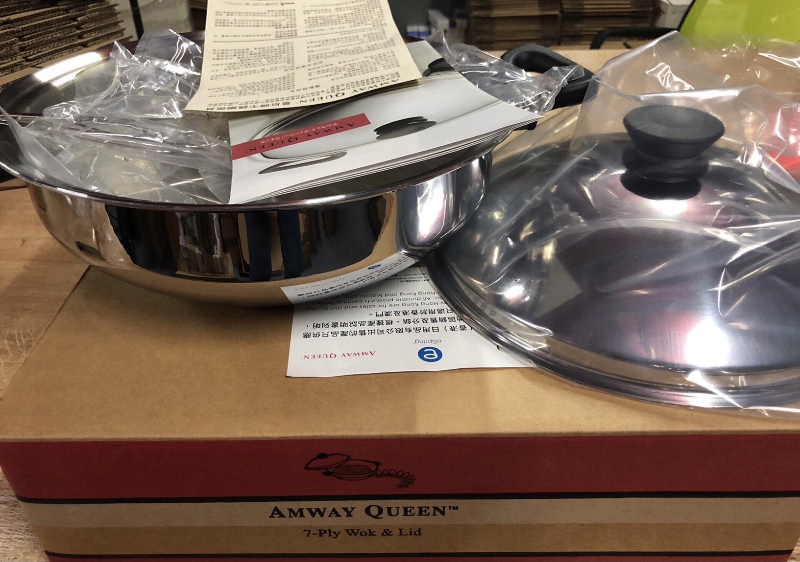 包邮香港安利皇后金锅安利品无涂层七层不锈钢锅中炒锅