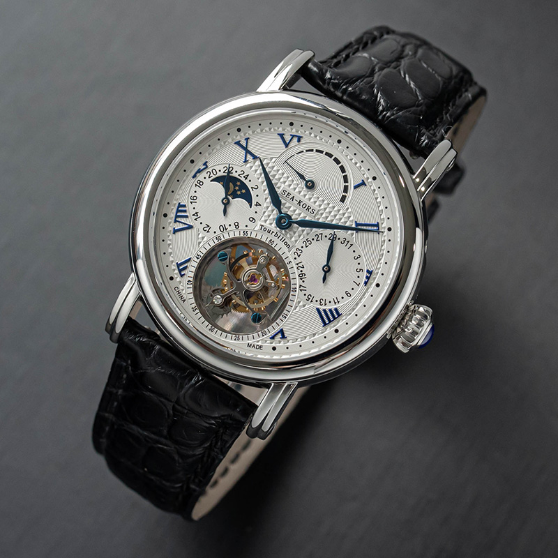 特价星辰正品海鸥陀飞轮ST8007机芯机械手表商务男表日期私人定制