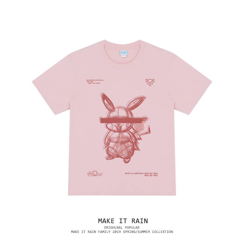 韩国ins卡通T恤短袖动漫印花体恤宽松百搭潮流男女潮牌上衣tee