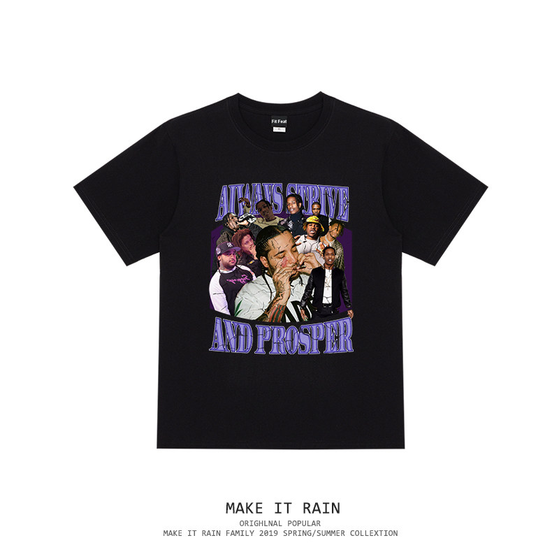 Asap Mob Asap Rocky HiphopVintage Tee欧美嘻哈说唱印花短袖男