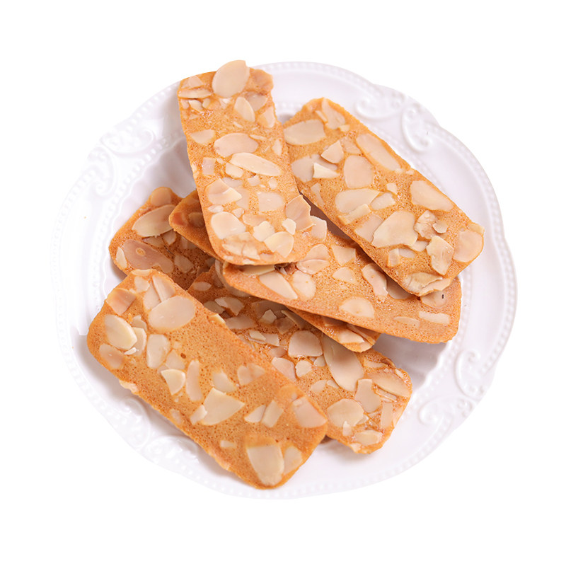 薄脆杏仁米惦坚果饼干瓦片小吃网红休闲早餐薄脆饼干