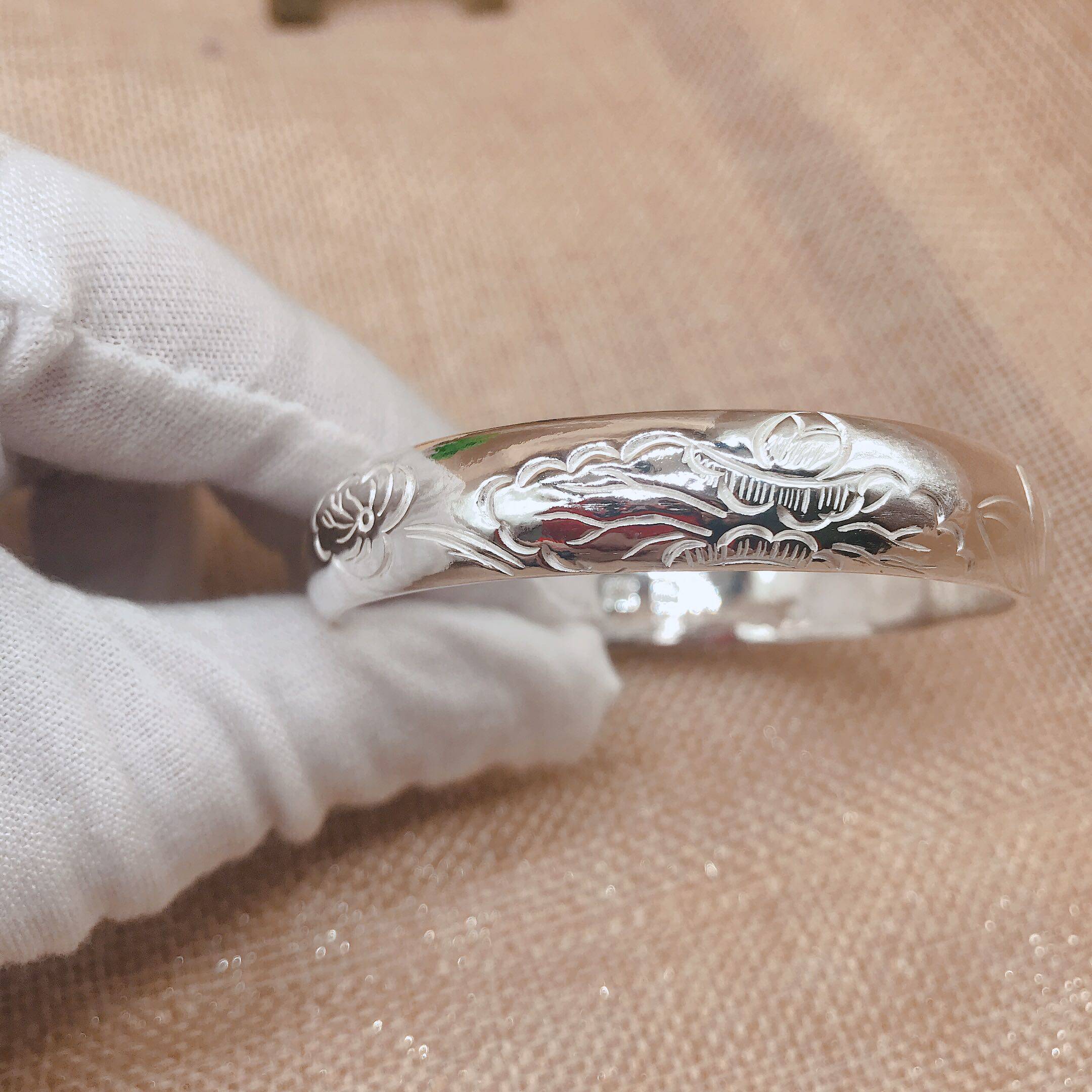 手镯泥鳅背银纯银实心足银手环图全手工定制手镯