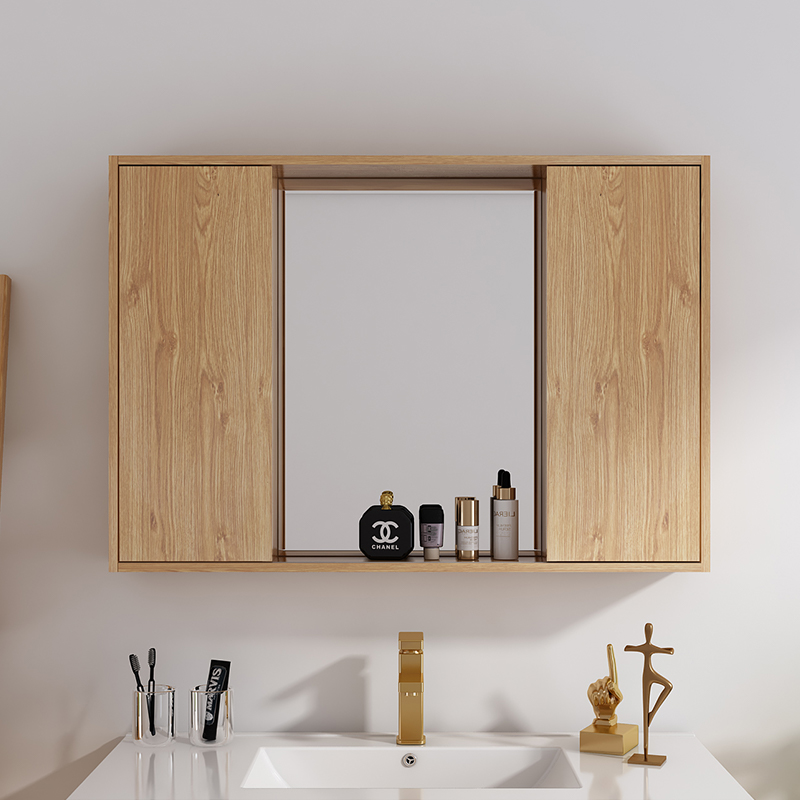 浴室风水水镜柜隐藏式梳妆镜带置物架洗手间挂墙浴室镜柜