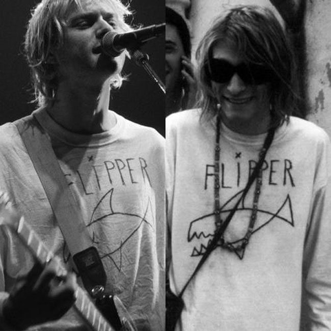 科特柯本同款衣服春秋秋装枪花套头薄卫涅盘卫衣