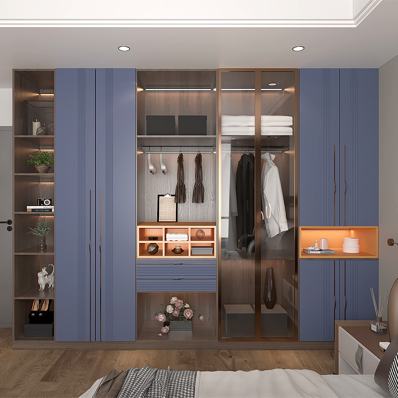 南宁艺宝威尔全屋定制衣柜轻奢极简整体衣帽间定做定制走入式衣柜