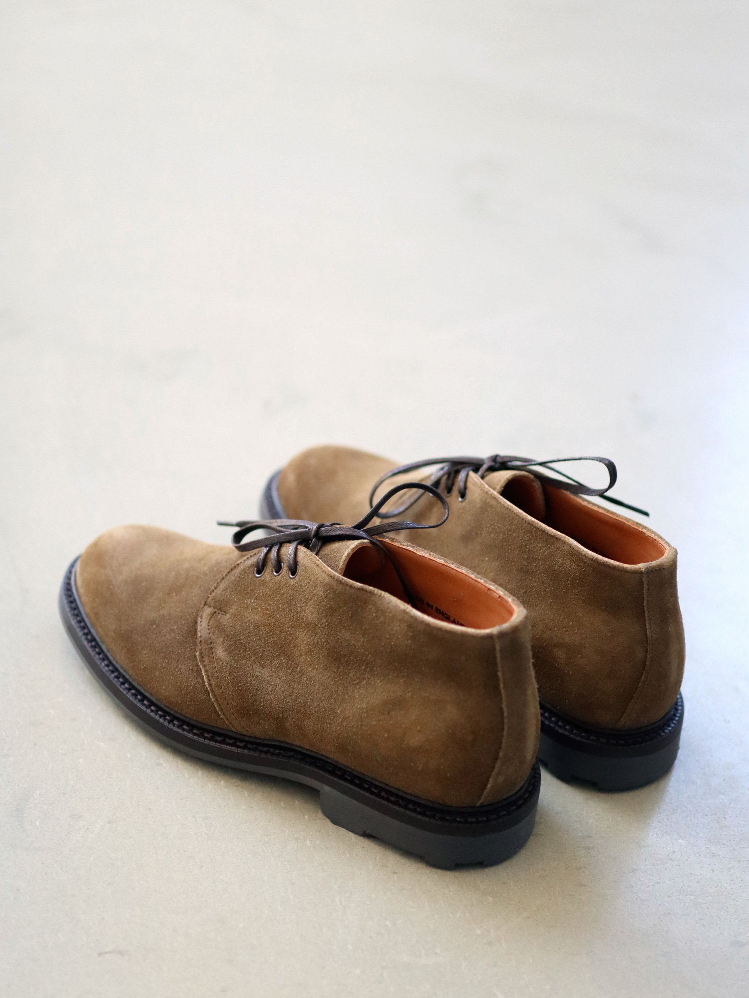 英国制造sanders复古沙漠固特异毛皮真皮短靴chukka时装靴