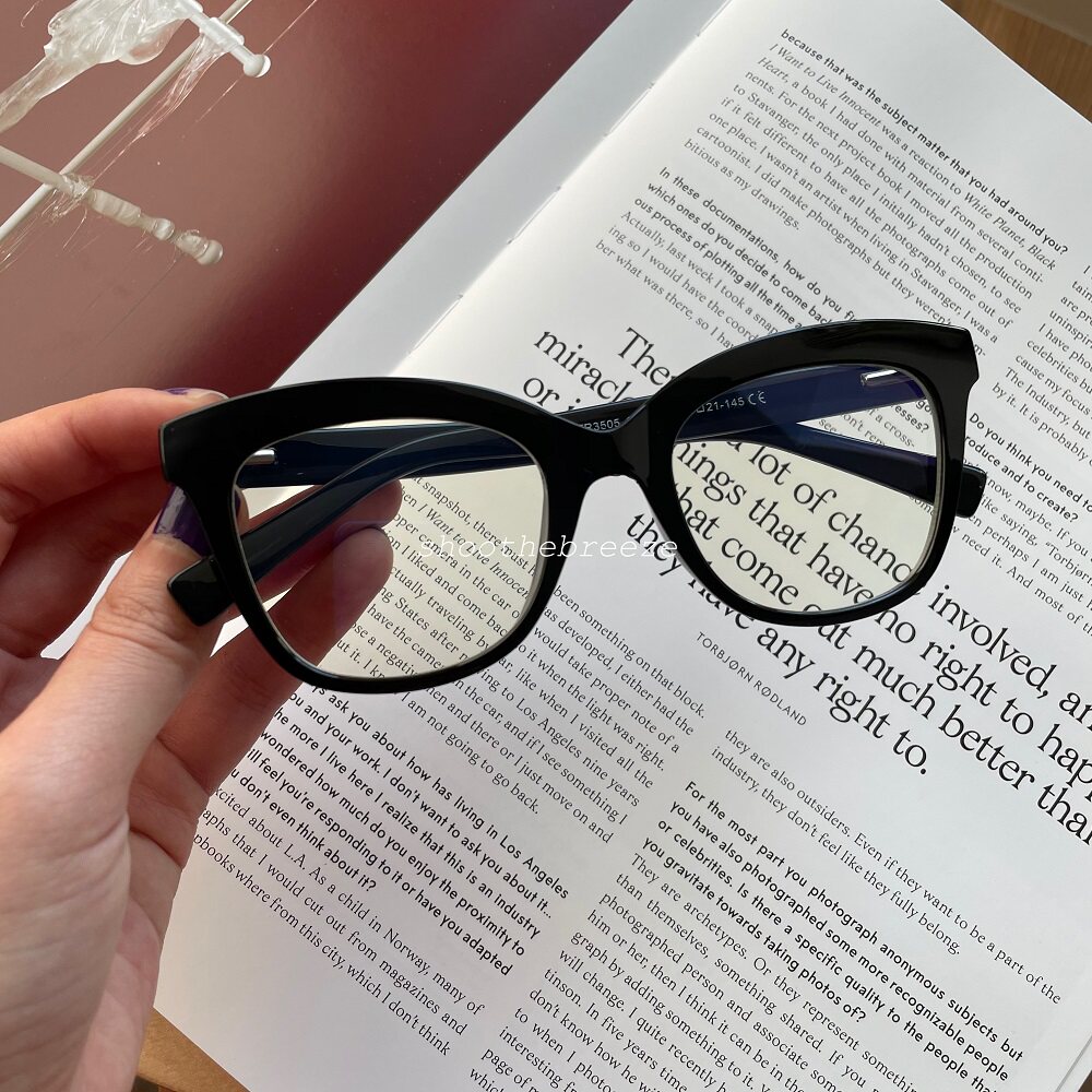 stb复古方圆粗框猫眼蓝光平光眼镜近视镜架防蓝光镜