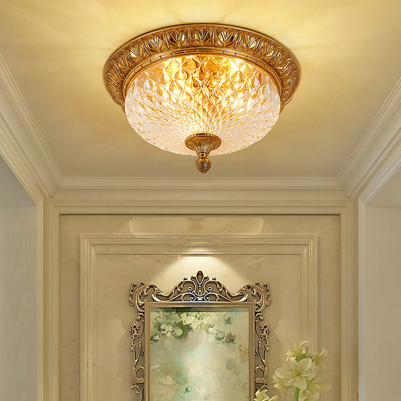 欧式卧室全铜吸顶灯法式简约门厅过道玄关关灯餐厅