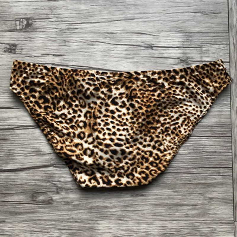 内裤cockcon男士内裤性感豹纹低腰激凸囊袋三角男三角内裤