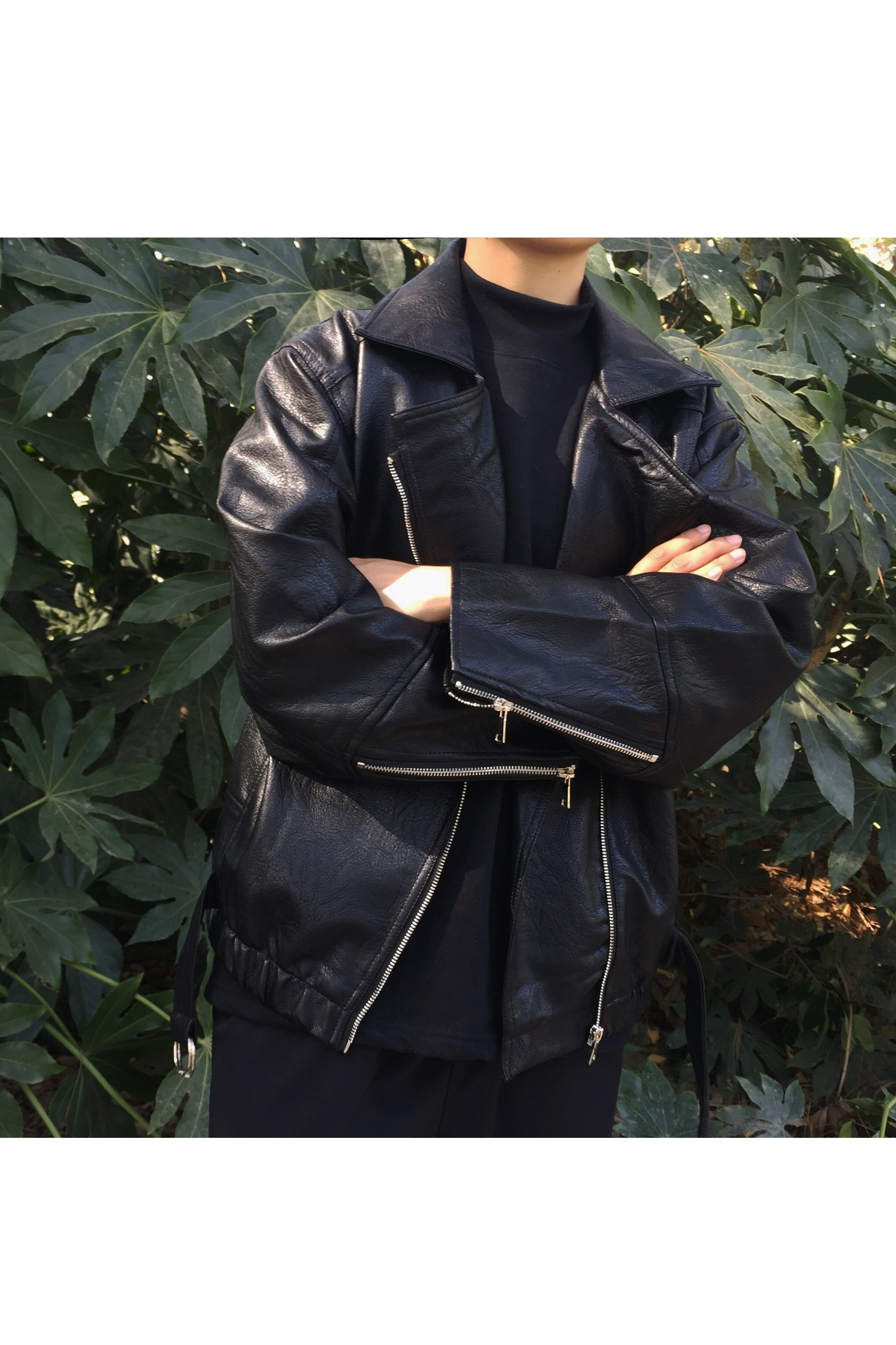 leslie哥哥张国荣纵横四海同款复古宽松皮衣