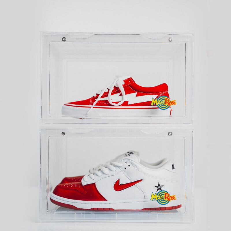 侧开鞋盒malerose白色透明亚克力aj喷泡抗氧化收纳鞋盒