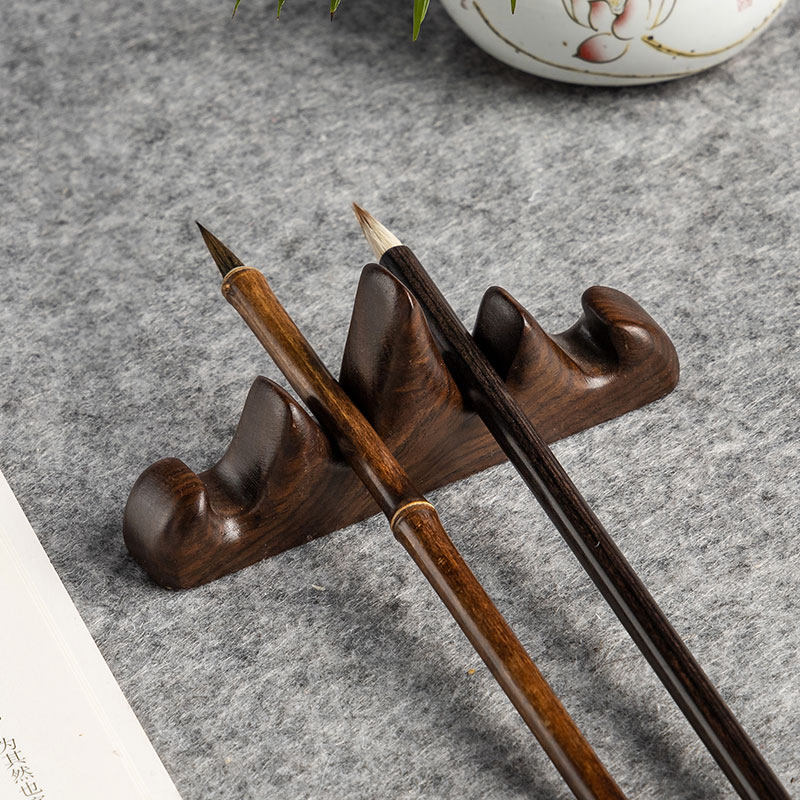 毛笔笔架黑梓专用托放用品文房摆件用笔学生文房四宝