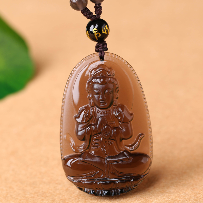 2021开光天然冰种曜石属猴守护神大日如来菩萨项坠
