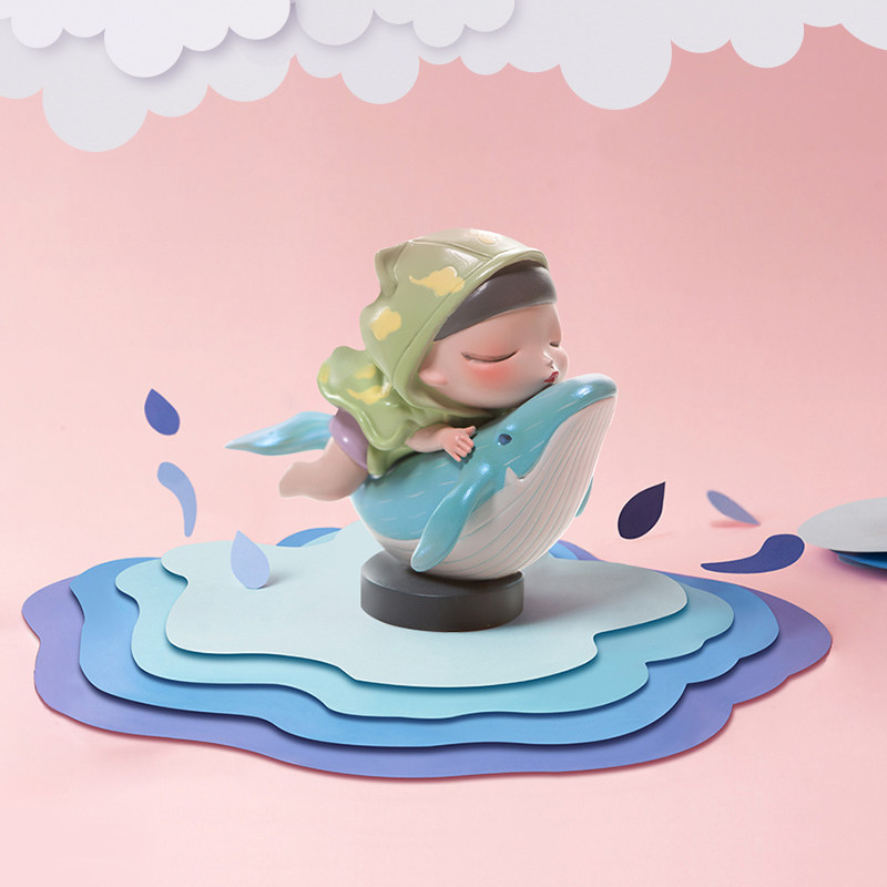 贾晓鸥白夜童话海洋之歌lite骑鲸少女创意可爱摆件