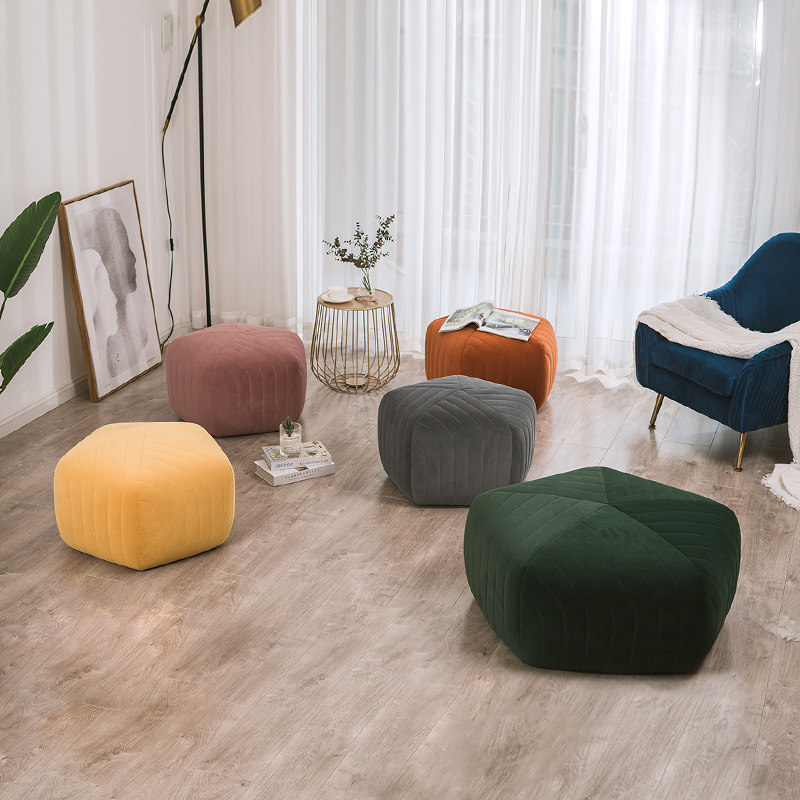 现代简约布艺矮凳客厅休闲沙发轻奢时尚设计板凳沙发凳