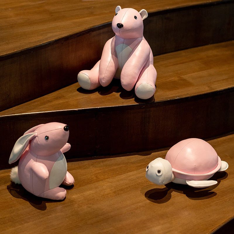 mmyzoo沙发座椅凳子摆件客厅卧室装饰皮革动物摆件