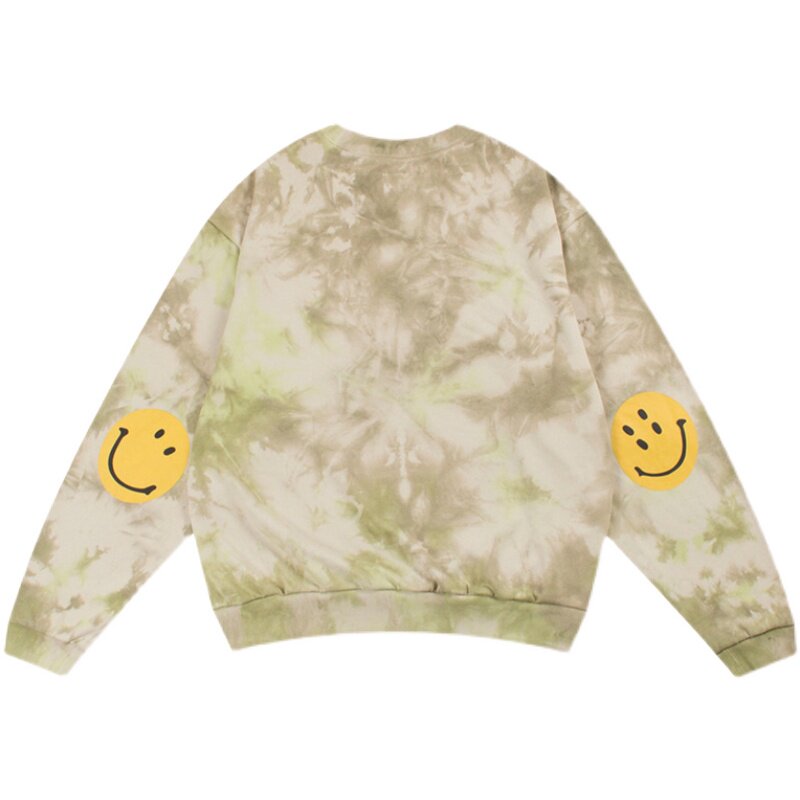 kapital平田和宏日系潮牌扎染笑脸印花宽松街头薄款圆领套头卫衣