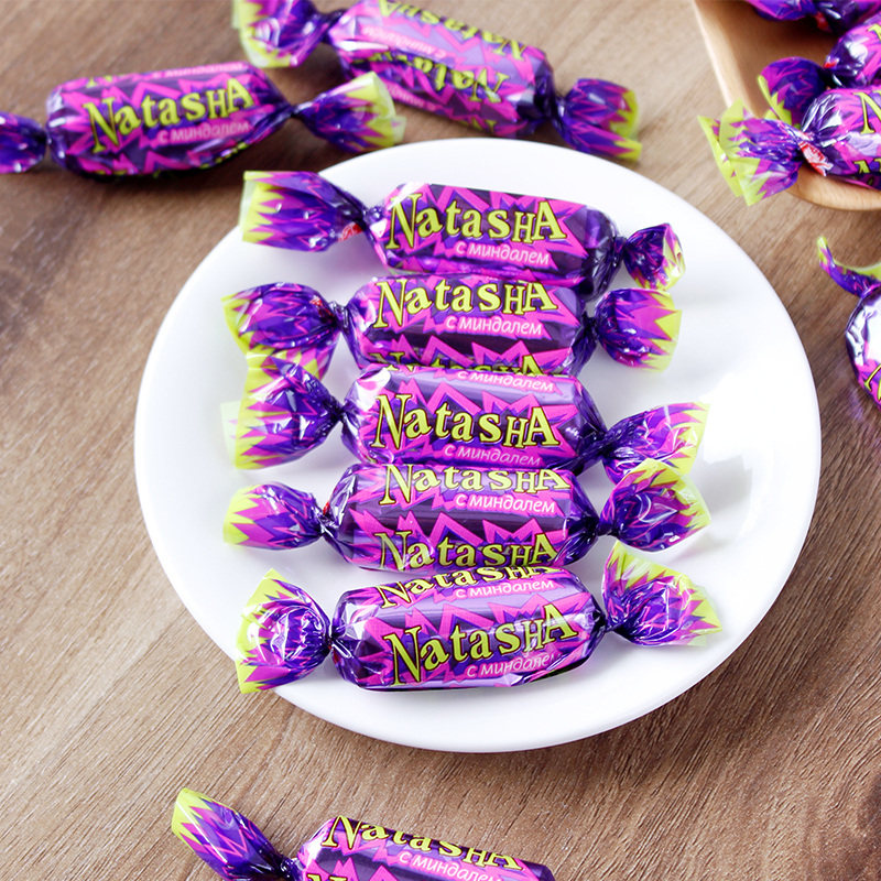天鹅湖俄罗斯风味巧克力国产紫皮花生酥糖糖果结婚传统糖果