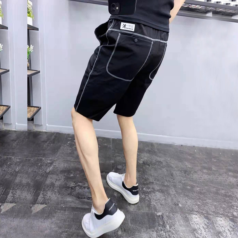 2022夏季潮牌休闲短裤男薄款简约五分裤宽松外穿沙滩裤速干运动裤