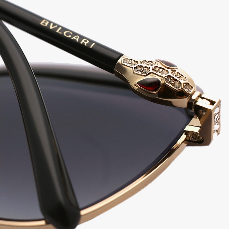 bvlgari宝格丽墨镜时尚潮流大脸正品显瘦蛇头镶钻太阳镜太阳眼镜