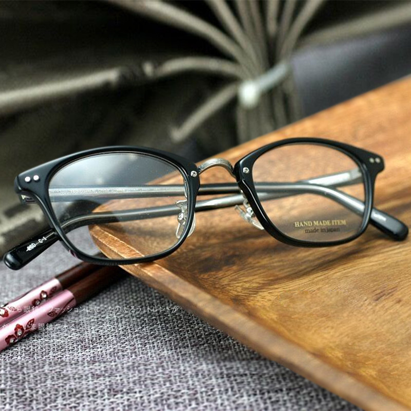 nova日本手工眼镜框男女近视可配小脸方框商务纯钛复古眼镜架5008