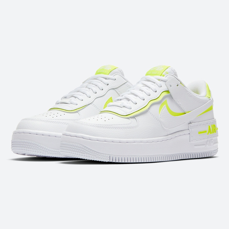 耐克nikeairforceshadow空军一号白柠檬柠檬毒液板鞋运动休闲鞋