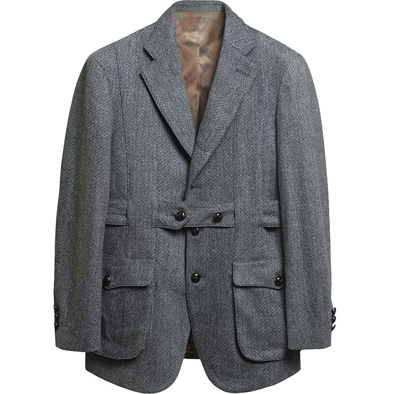 诺福克英伦狩猎羊毛呢夹克 复古秋冬粗花呢修身青年外套品质男装