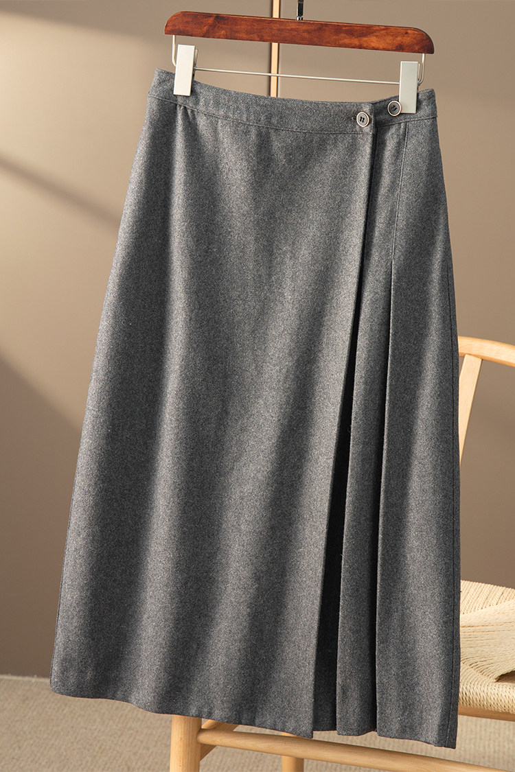 办公室毛呢天家春天裙女半身羊毛神器高腰围裹半身裙