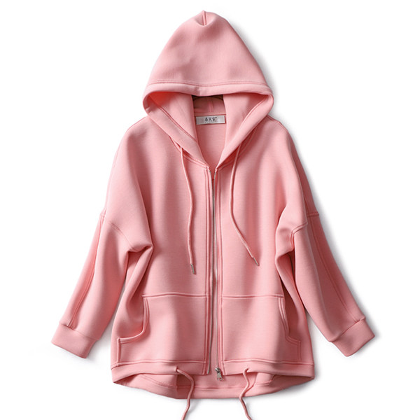 太空棉 宽松显瘦 红色连帽卫衣短款外套女2020新款春天家t962