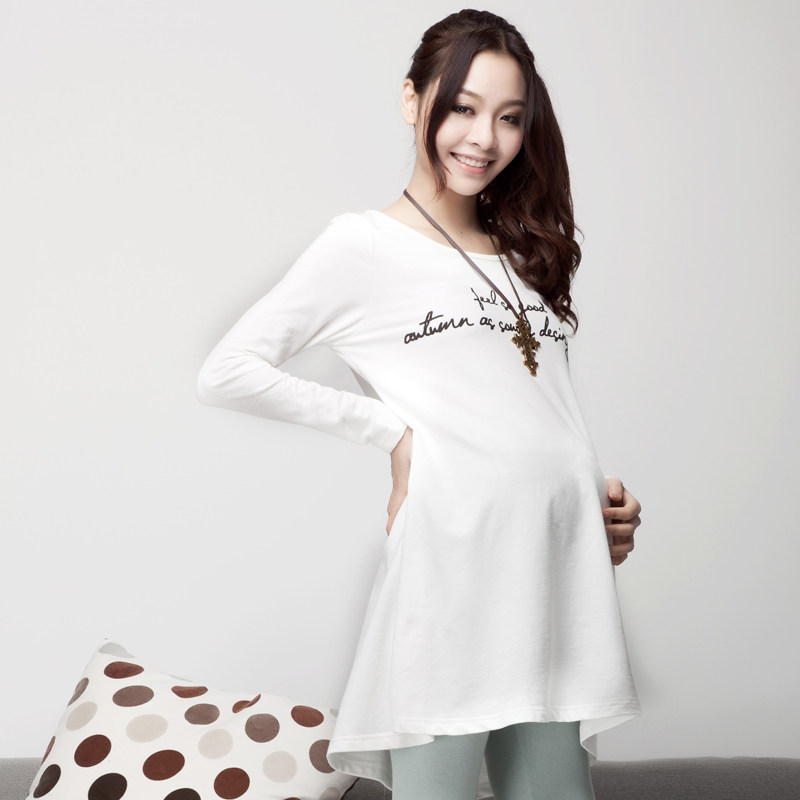 孕妇纯棉t恤时尚 孕妇装 孕妇春装 新款 韩版 孕装 孕妇上衣字母孕妇t