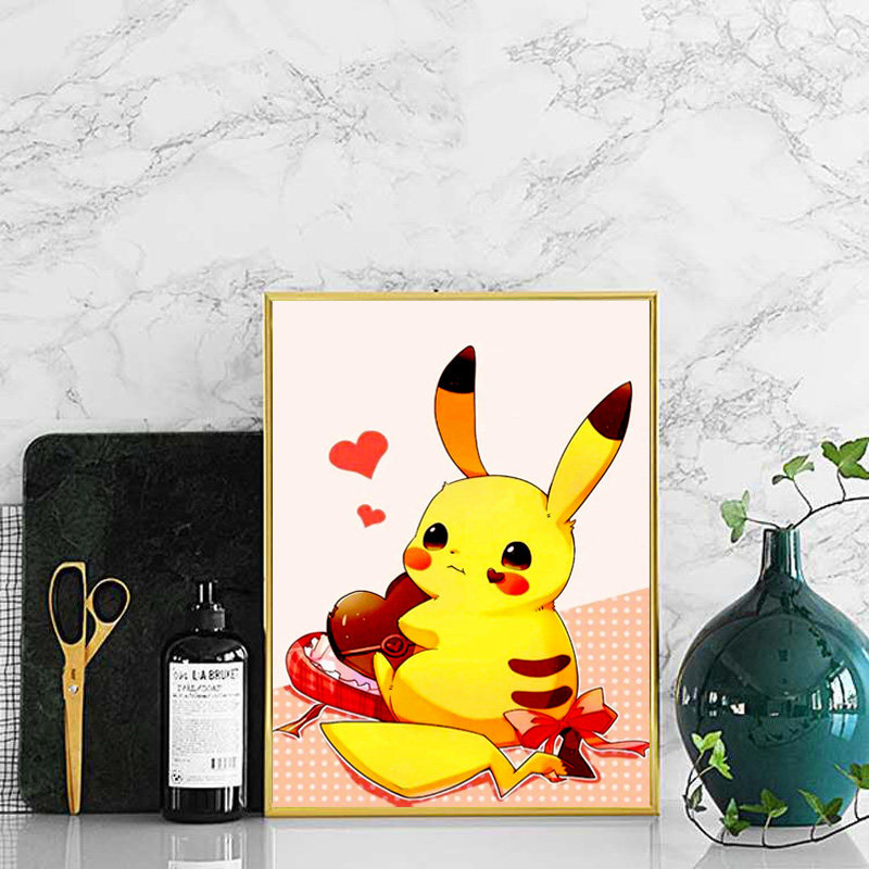 新款卡通动漫皮卡丘十字绣客厅小型钻石画儿儿童十字绣套件