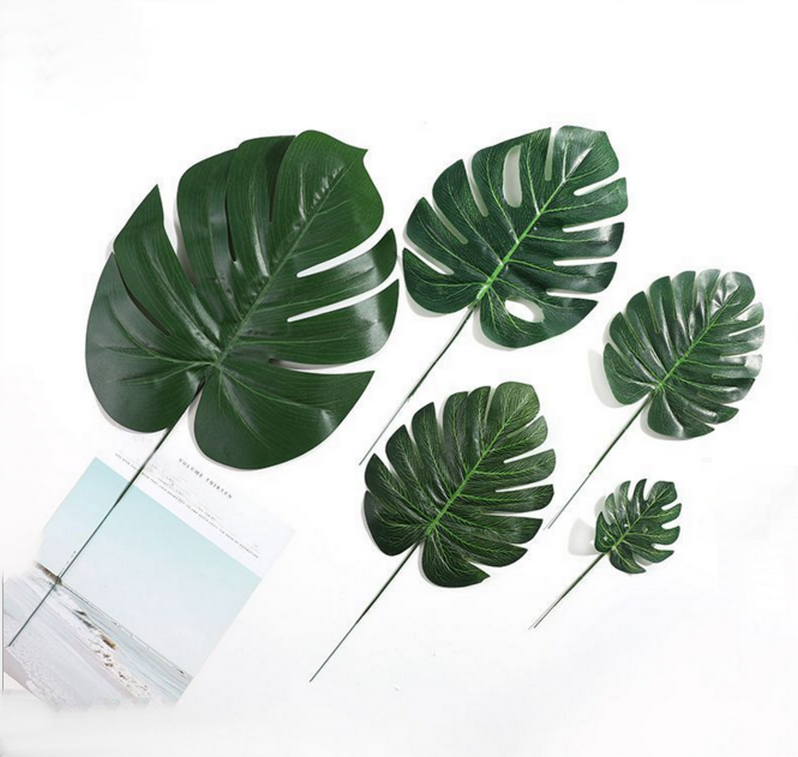北欧绿色绿植插花大叶花卉家居装饰叶子欧风树叶仿真花