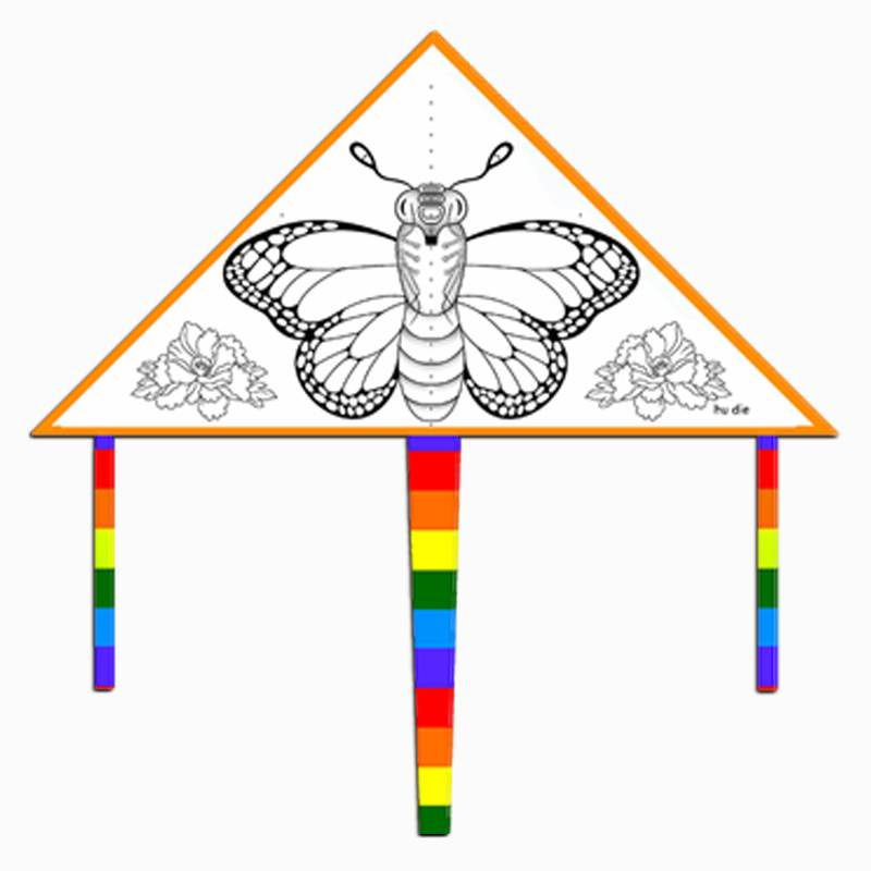 风筝潍坊鸿运涂鸦填色手工绘画diy教学卡通风筝