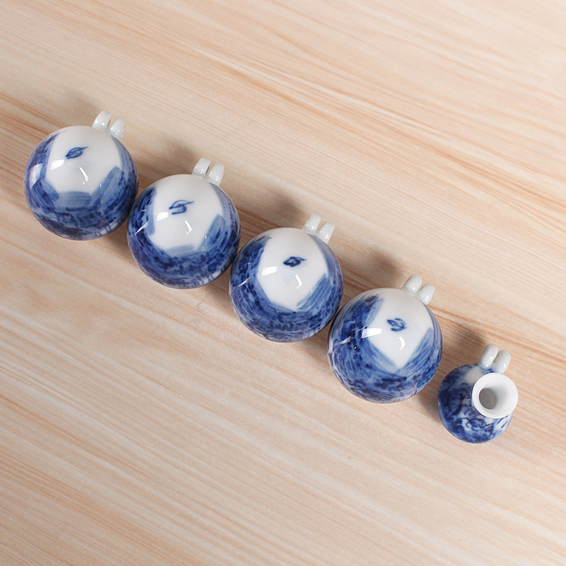 鸟食景德镇华胜罐小鸡心绣眼罐手绘山水鸟笼配件喂食器