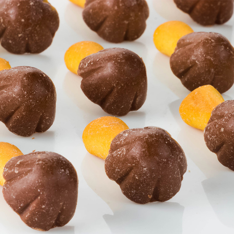 好丽友蘑古力饼干48g32盒牛奶巧克力红豆榛子蘑菇饼干巧克力