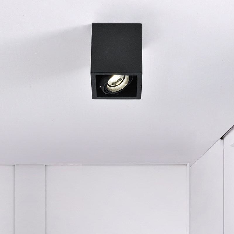 明装商铺办公室形单方形单花灯天花筒灯cob玄关射灯