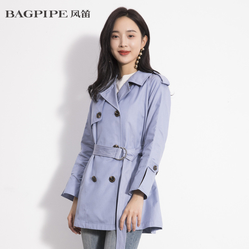 bagpipe风笛2020新款春季女士双排扣女风衣修身风衣
