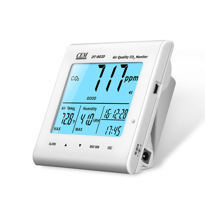 检测仪cem华盛昌二氧化碳温湿度检测室内空气质量dt802d气体检测仪