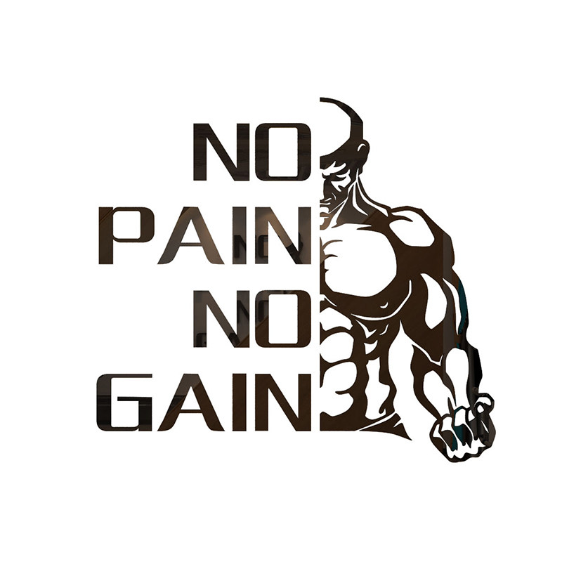 健身房装饰贴画肌肉海报壁纸运动墙面励志文字墙贴